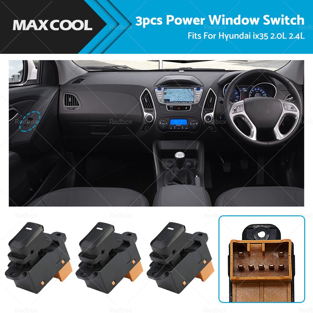 3Pcs Window Switch Passenger Side For Hyundai IX35 2. 0L 2. 4L 93580 - 2Z00 - Frazy's Auto Parts