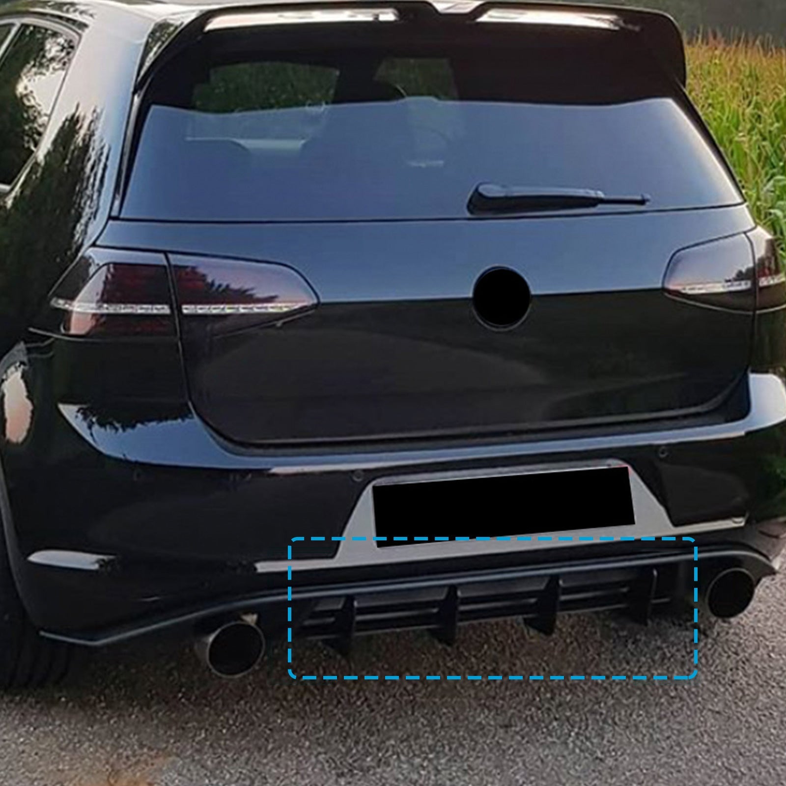 4 Fins Rear Bumper Diffuser Lip Spoiler Suitable For Volkswagen VW Golf MK7 GTI - Frazy's Auto Parts