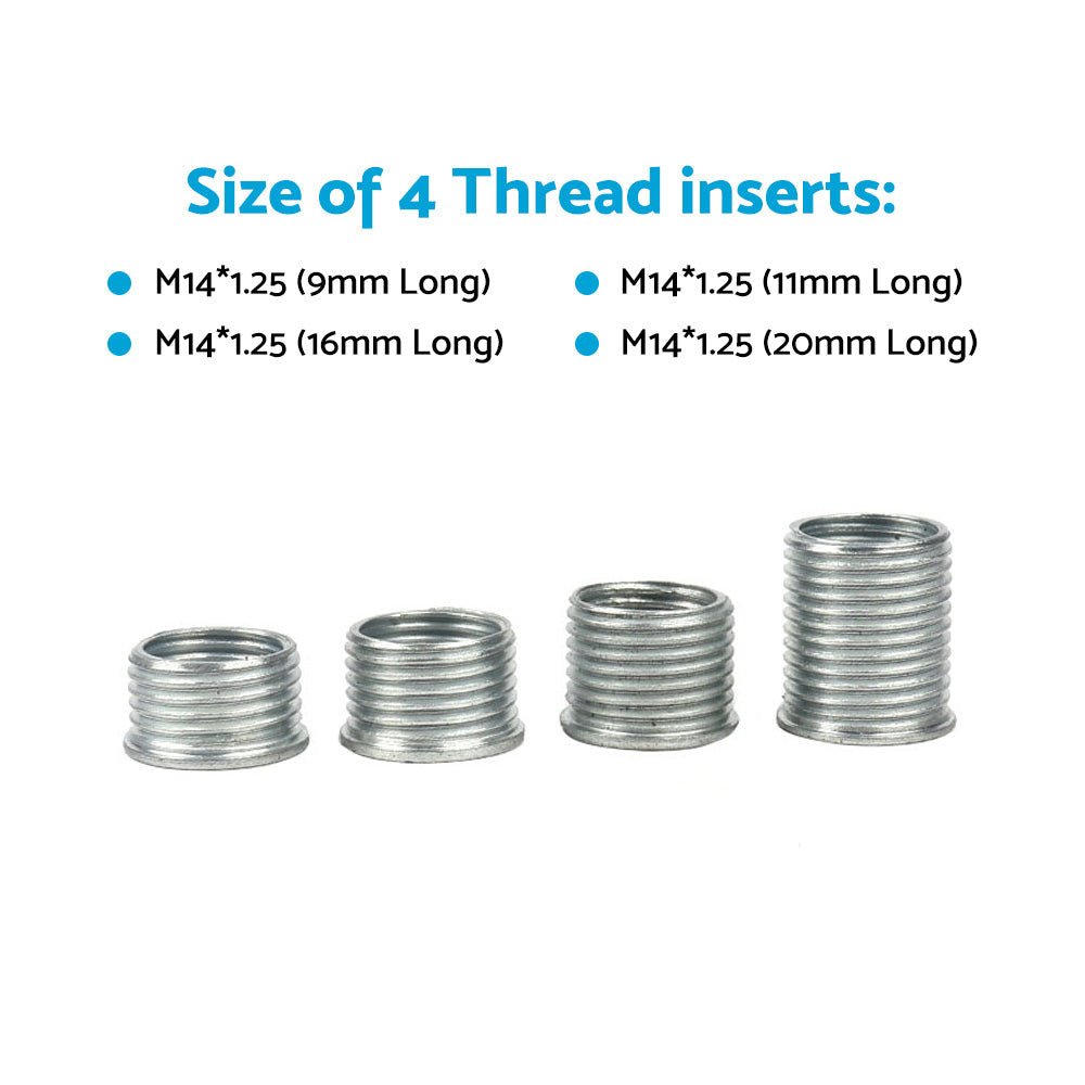 4 Inserts Helicoil Thread Reamer Tap Repair and 14MM Spark Plug Repair Kit - Frazy's Auto Parts