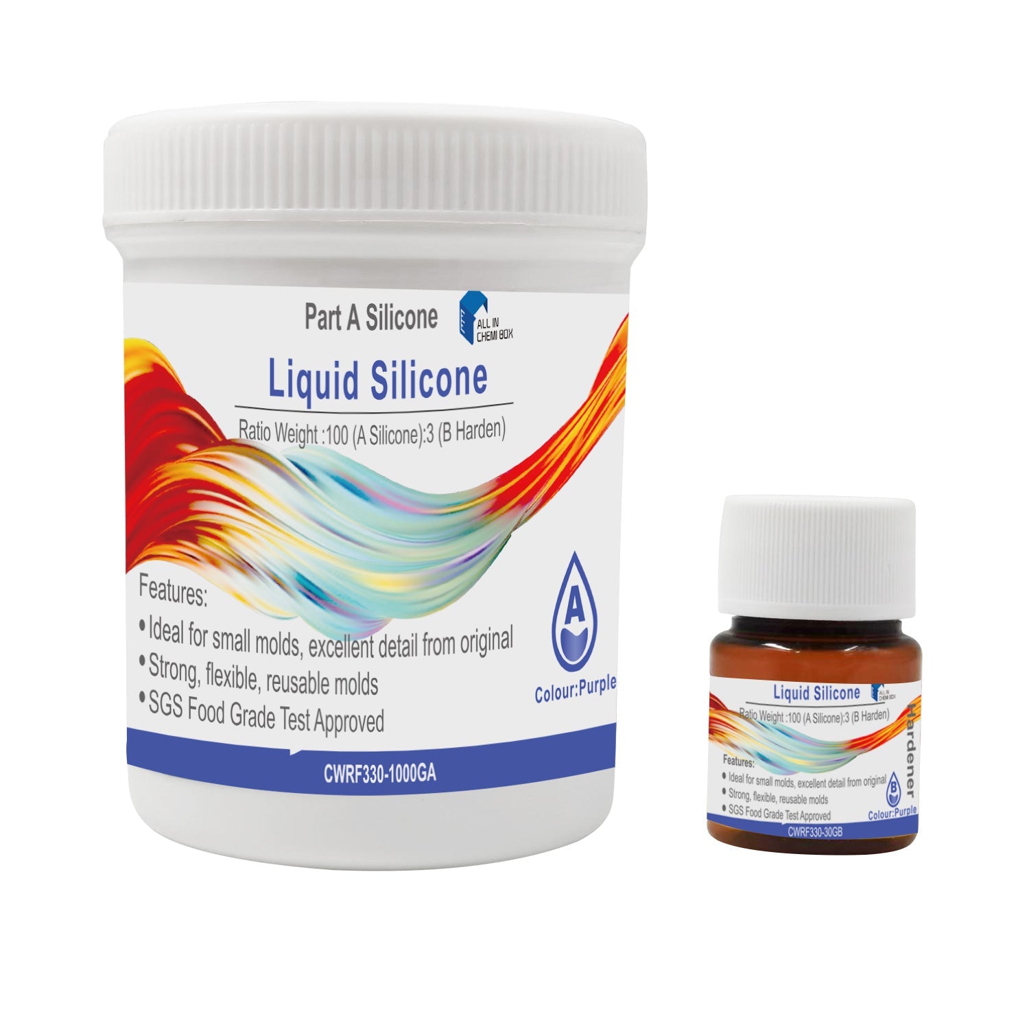 SH25 Liquid Silicone Rubber Mould Making Kit 100:3 Part Mix Suitable For Casting 1Kg 5Kg 10Kg Purple-1