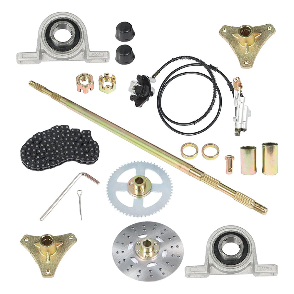 Rear Live Axle Kit With Chain, Hub Sprocket and Hub Brake Assembly Suitable For Drift Trike / Go-Kart-1