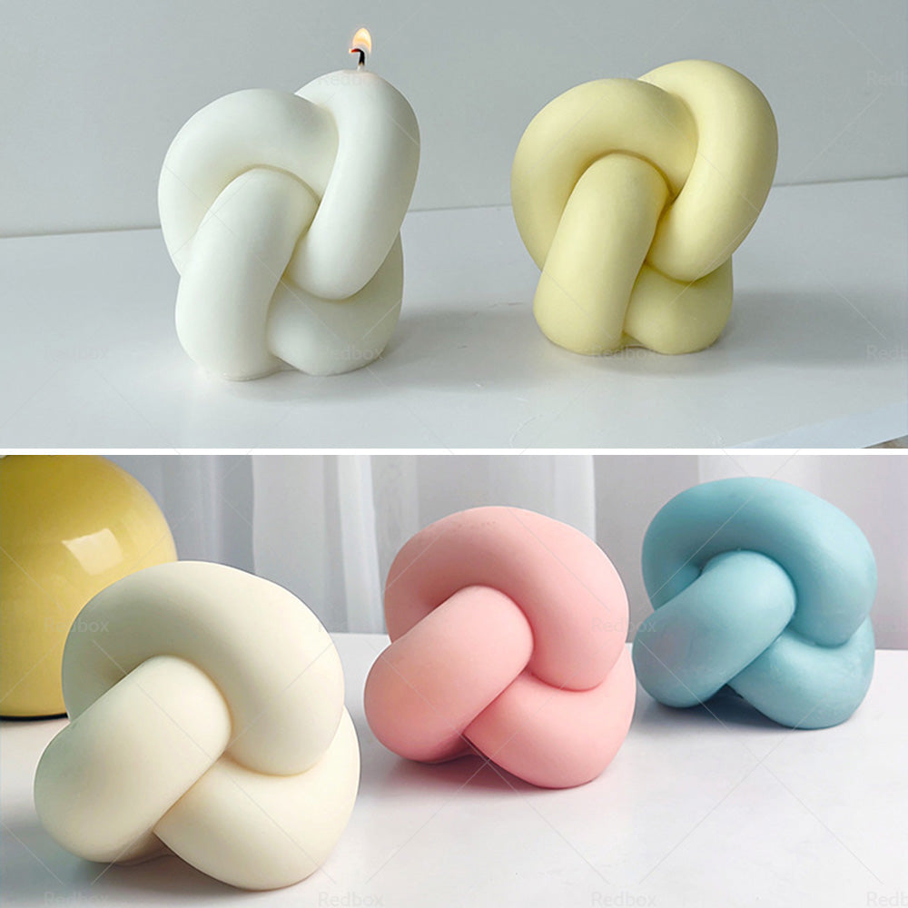 Large Spiral Knot Candle Mold Silicone for Gypsum Aromatherapy Rope Ball Twisted-0