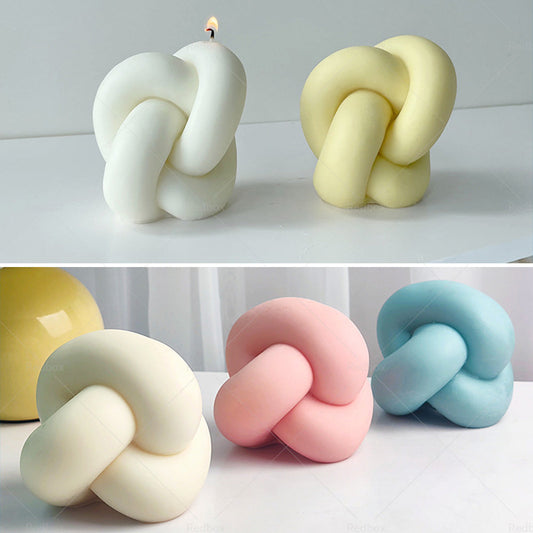 Large Spiral Knot Candle Mold Silicone for Gypsum Aromatherapy Rope Ball Twisted-0