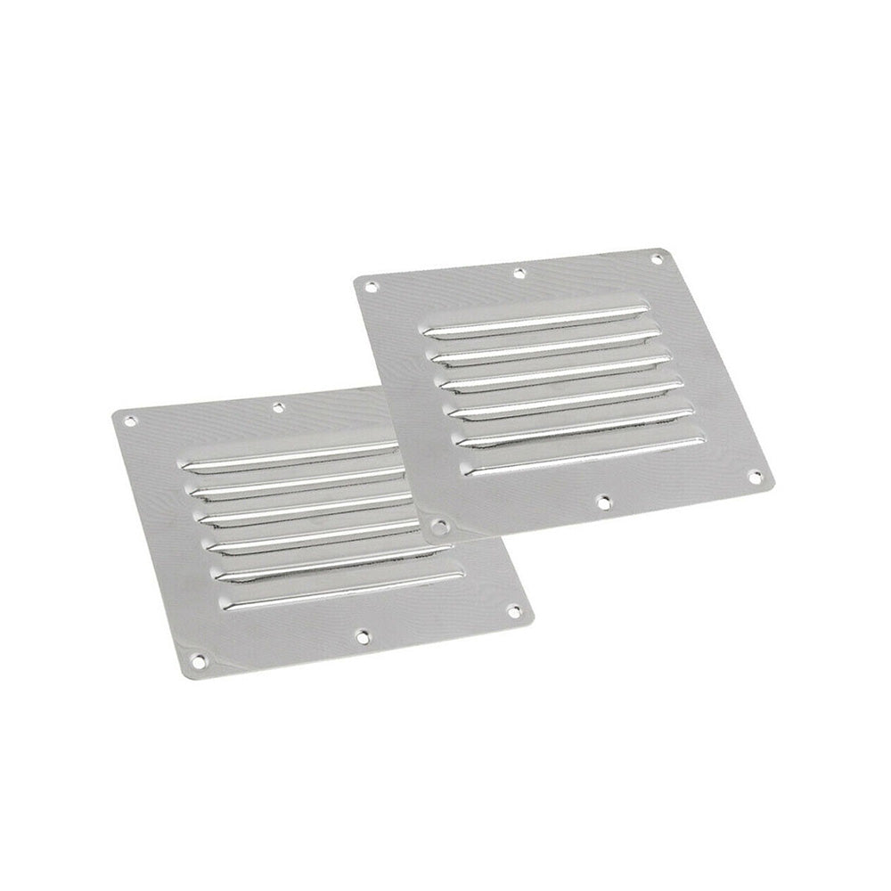 2x Stainless Steel Rectangular Air Vents Suitable For Caravan, Boat & Home Wall Installation-3