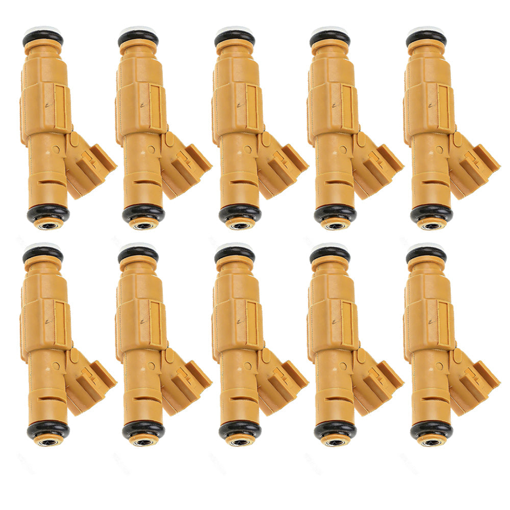 10x Fuel Injector Suitable For Ford E-350 F-250 F-350 F-450 F-550 F53 6.8L V10-0