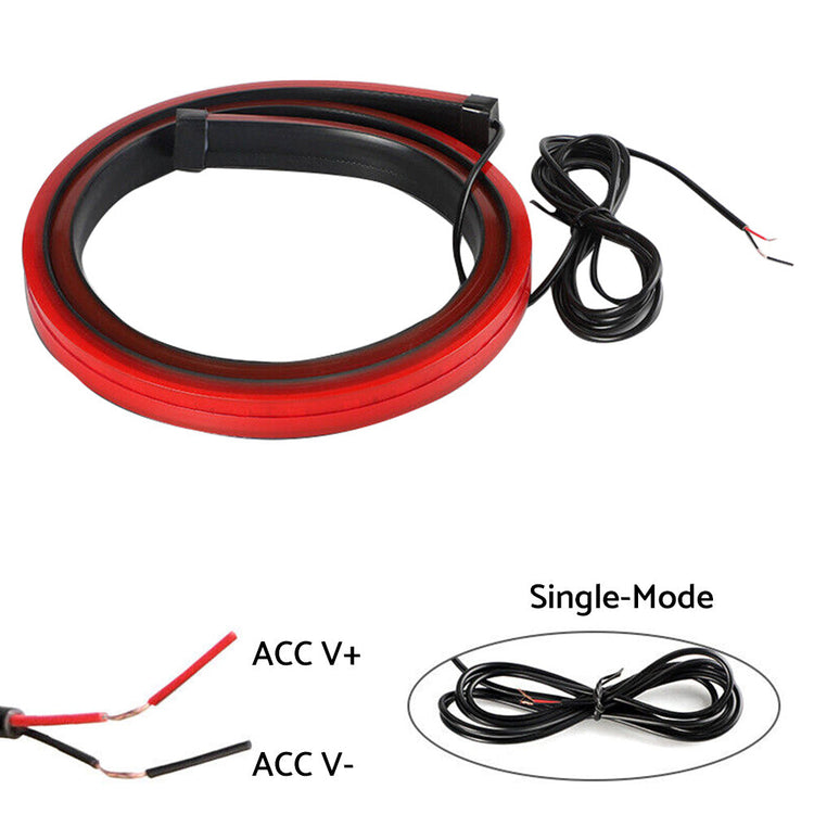 1M Red LED Car High Mount Third Brake Stop Rear Tail Light Bar Strip Universal 12V-1