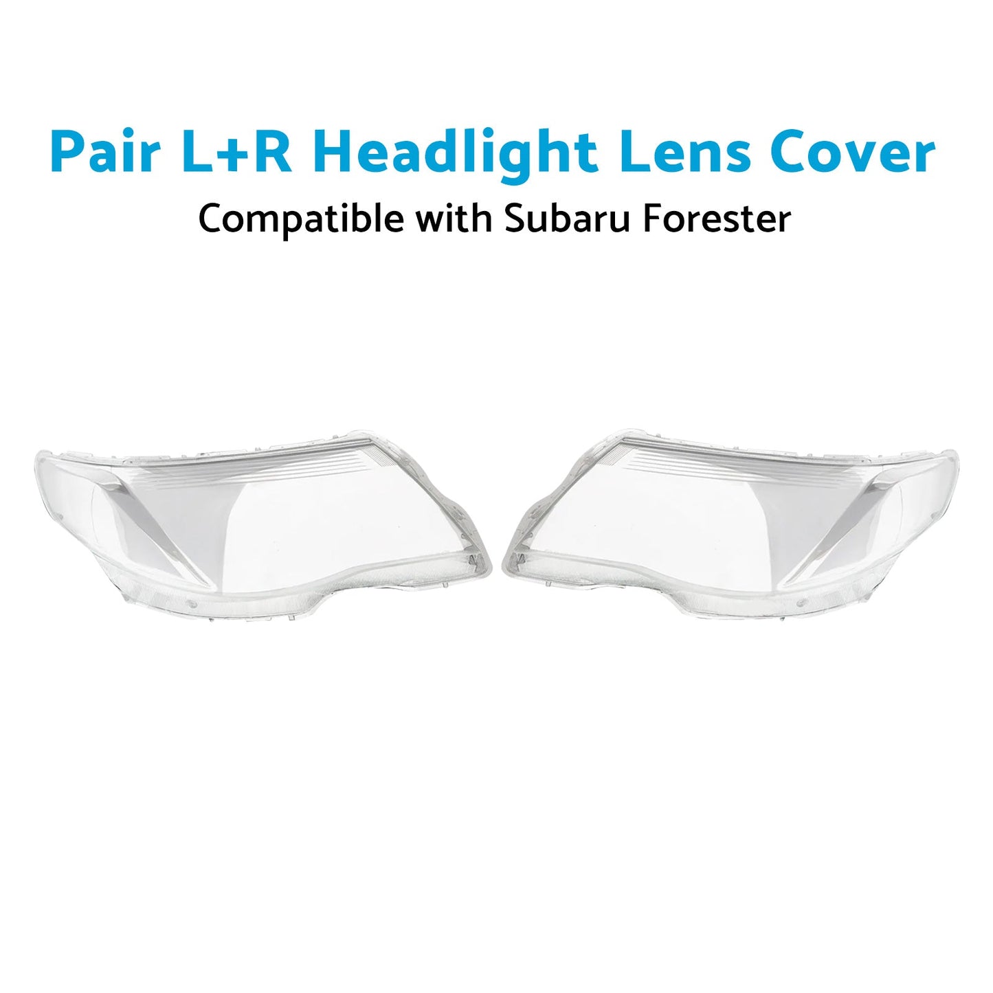 Pair LR Headlight Lens Cover Replacements Suitable for Subaru Forester 08-12-1