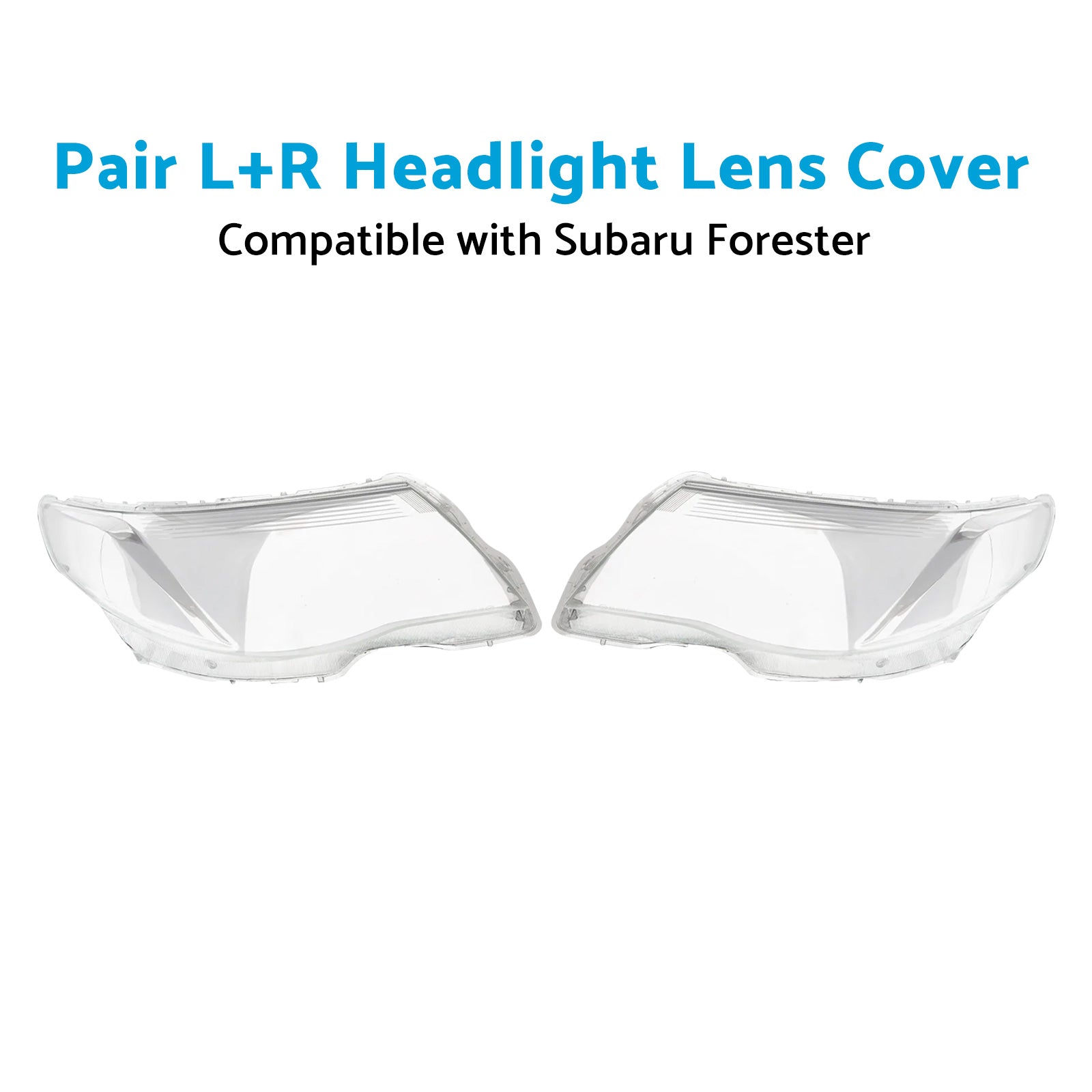 Pair LR Headlight Lens Cover Replacements Suitable for Subaru Forester 08-12-1
