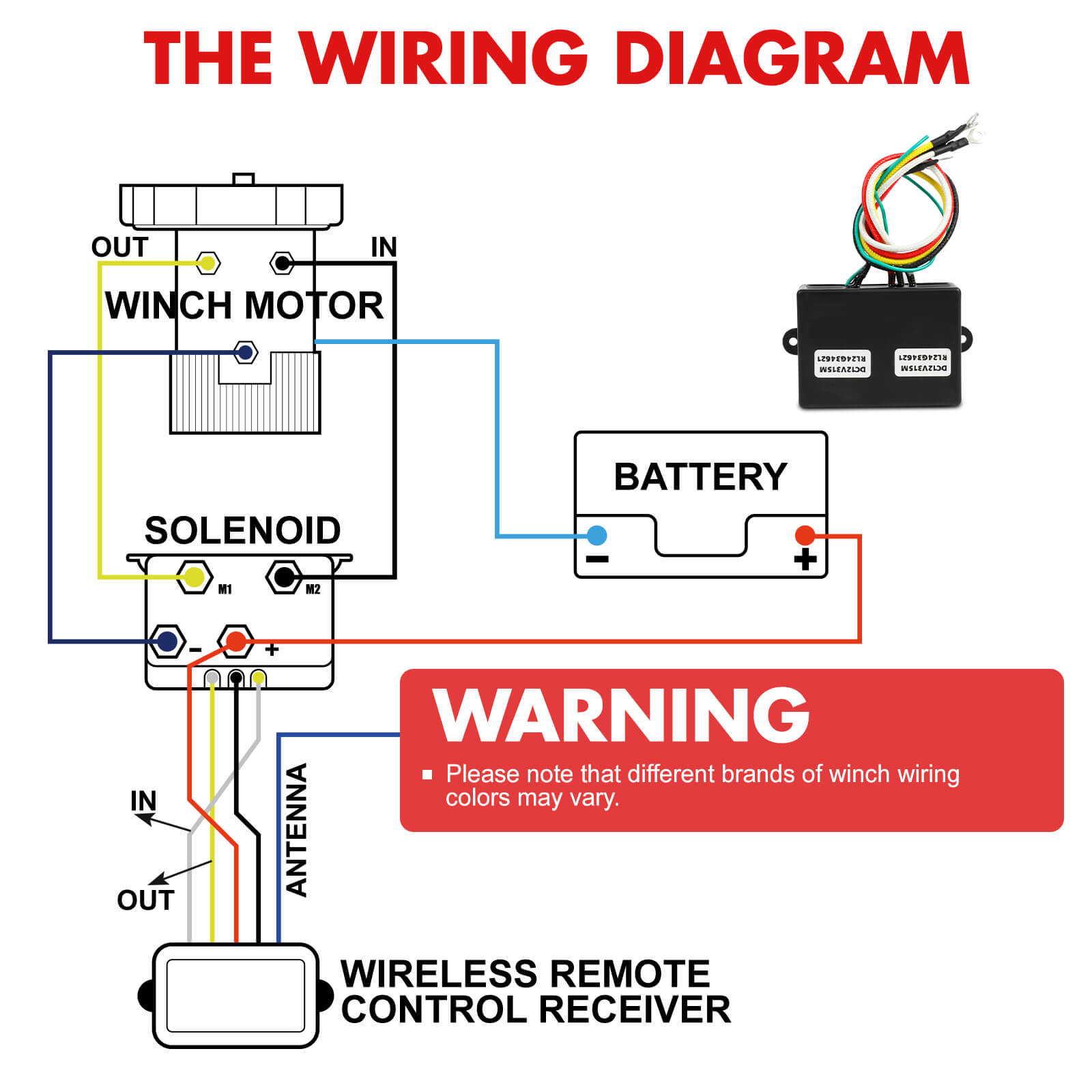12V Winch Remote Twin Handset Set Suitable For Solenoid Operated Electric Winch-1
