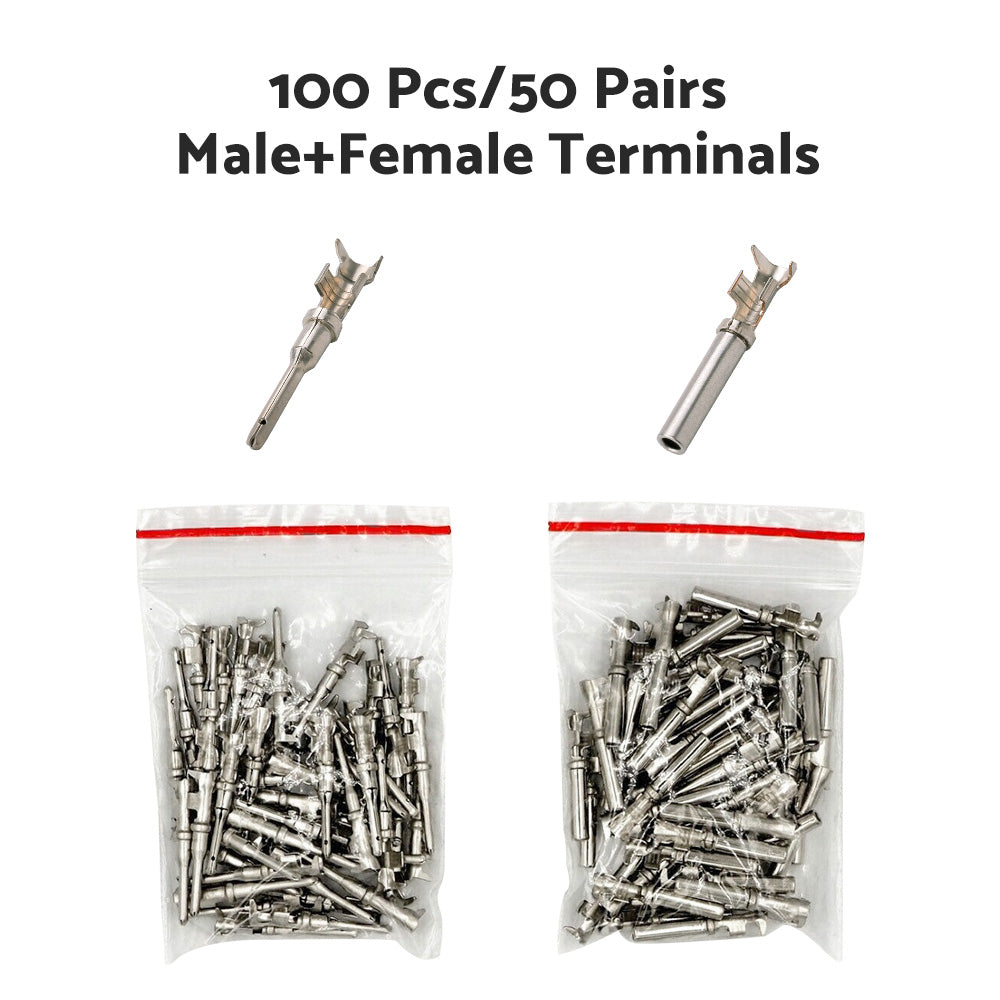50 Pairs Deutsch No.16 Solid Terminal Connectors Suitable For Automotive & Electrical Wiring-3