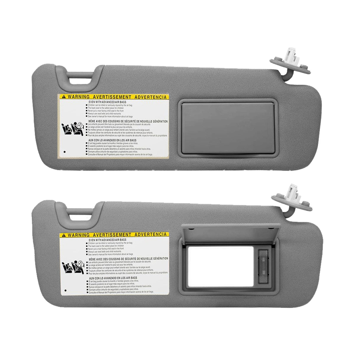 Right Driver Side Sun Visor With Vanity Light Suitable For Toyota Kluger 2014-2019 Gray-2