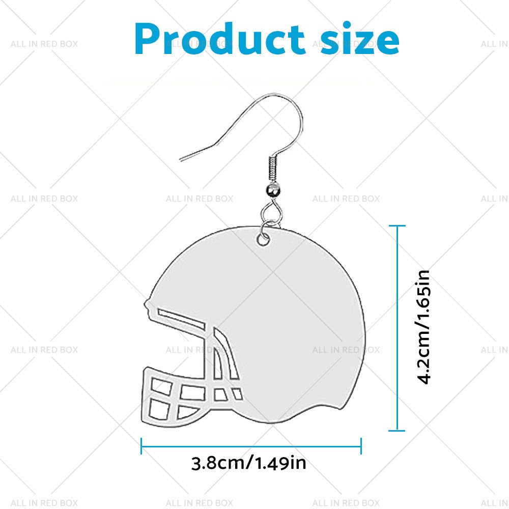 48PCS Sublimation Helmet Earring Blank MDF Double - Sided w Hook and Jump Ring - Frazy's Auto Parts