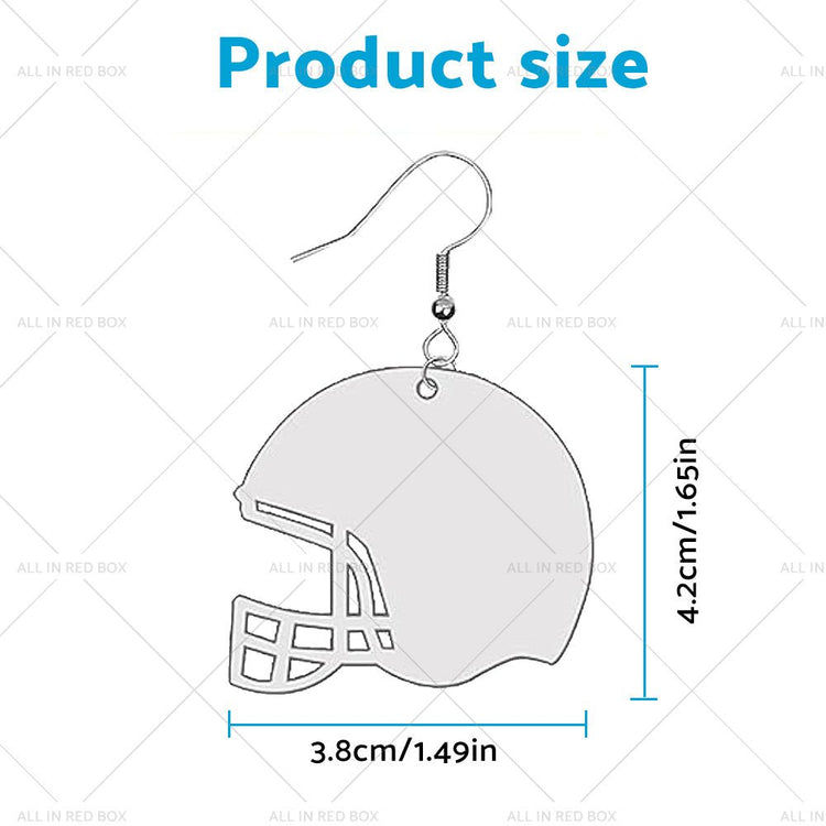 48PCS Sublimation Helmet Earring Blank MDF Double - Sided w Hook and Jump Ring - Frazy's Auto Parts