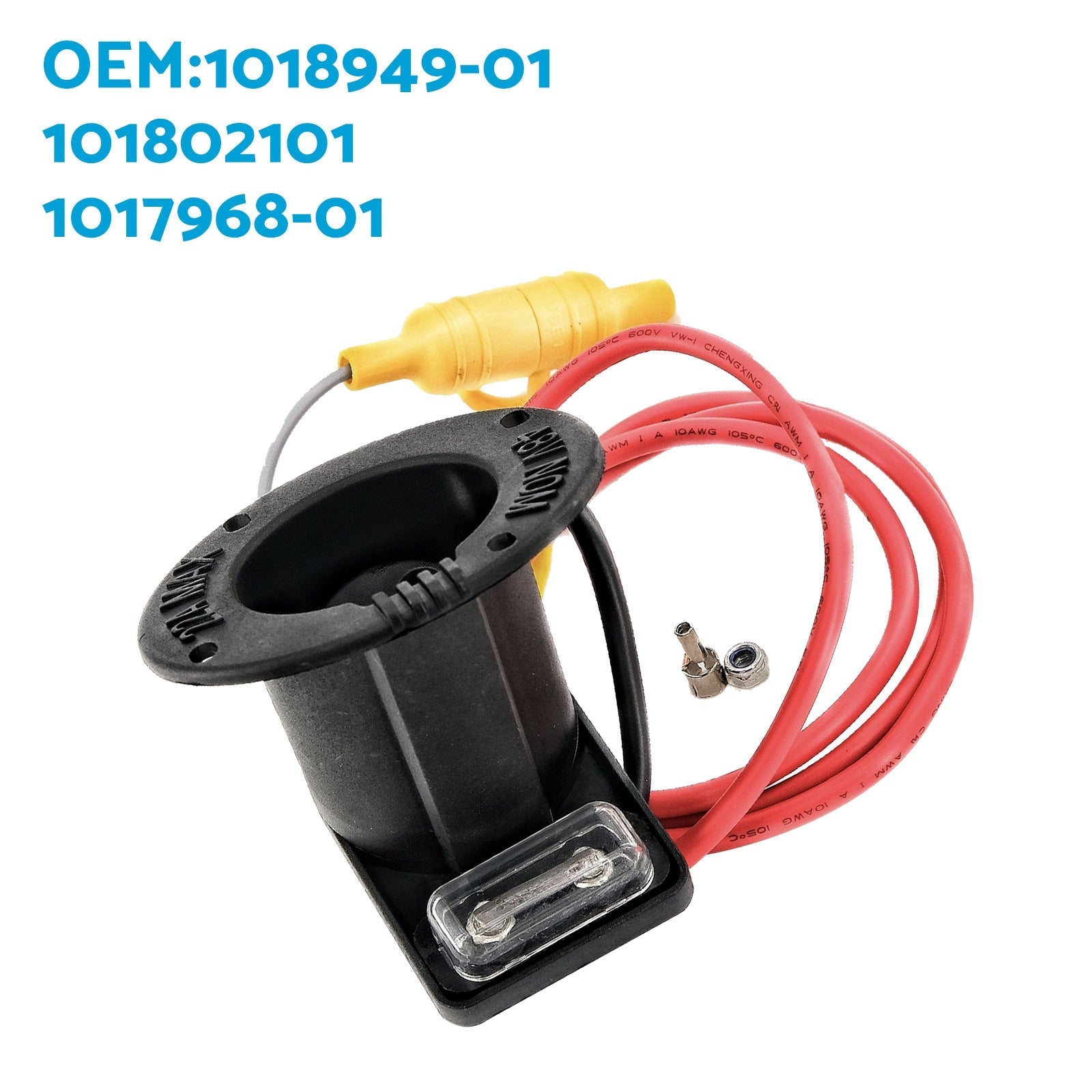48V Golf Car Charger Receptacle and Fuse Assembly Suitable for Club Car DS 2000 - Up - Frazy's Auto Parts