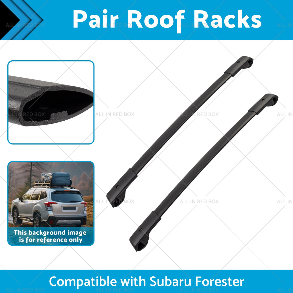 Pair Balck Roof Racks Cross Bars Suitable For Subaru Forester 2008-2021-1