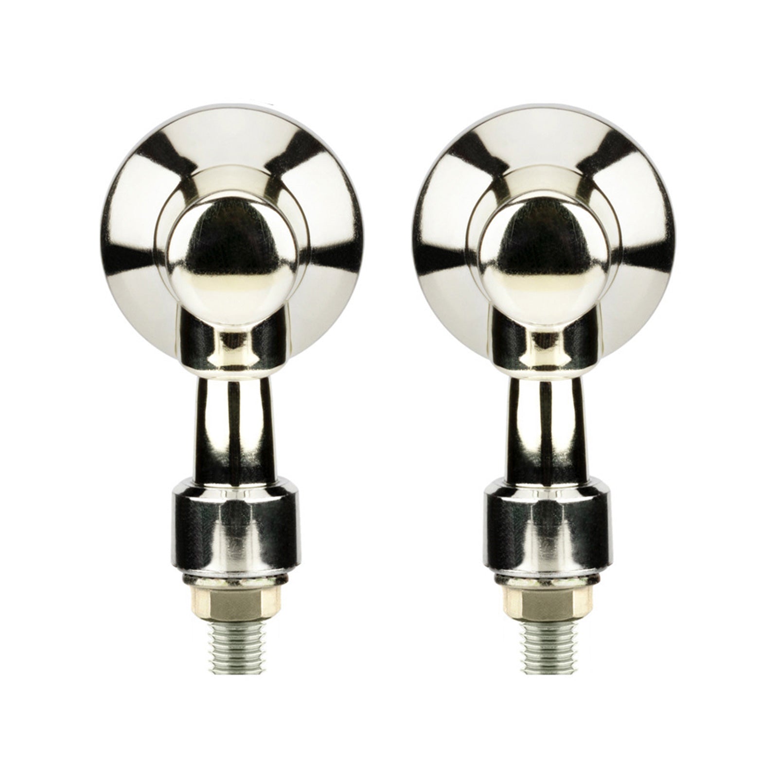 4x Chrome Motorcycle Turn Signal Lights Amber Indicators Blinker Universal Bulb-4