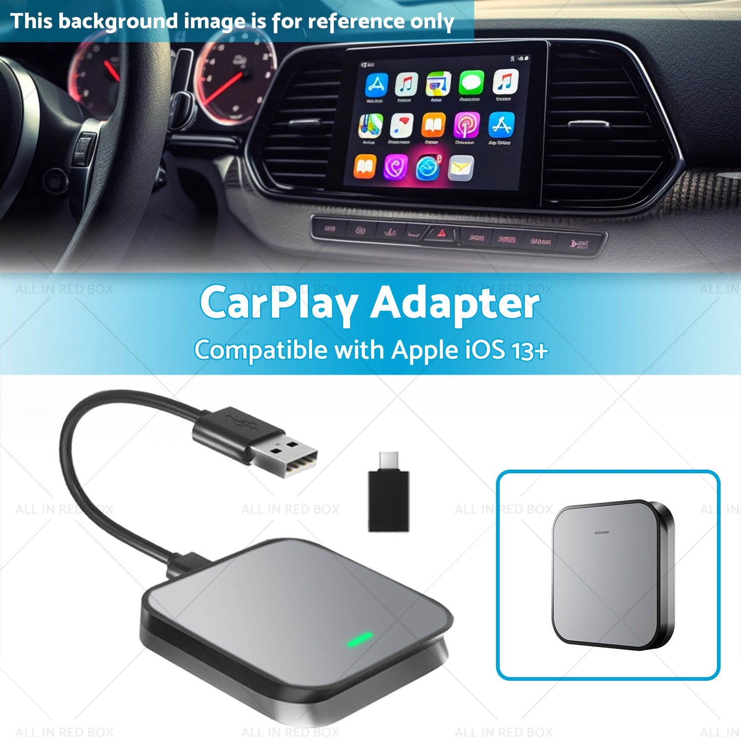 Gray Bluetooth USB Wireless Receiver Suitable For Apple CarPlay Adapter-2