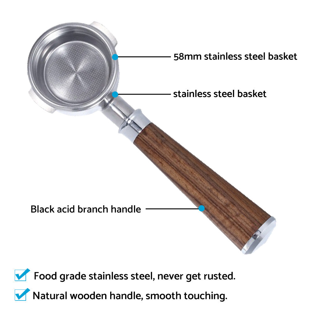 58mm Bottomless Portafilter Group Handle With Basket Suitable For Breville-4