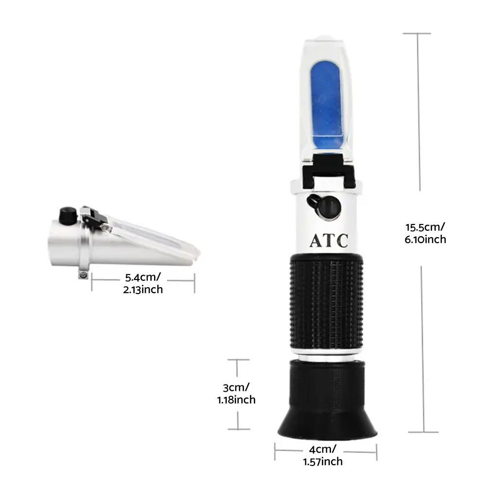 ATC Alcohol Refractometer Liquor Volume Percent Tester 0-80percent Measuring Range-3