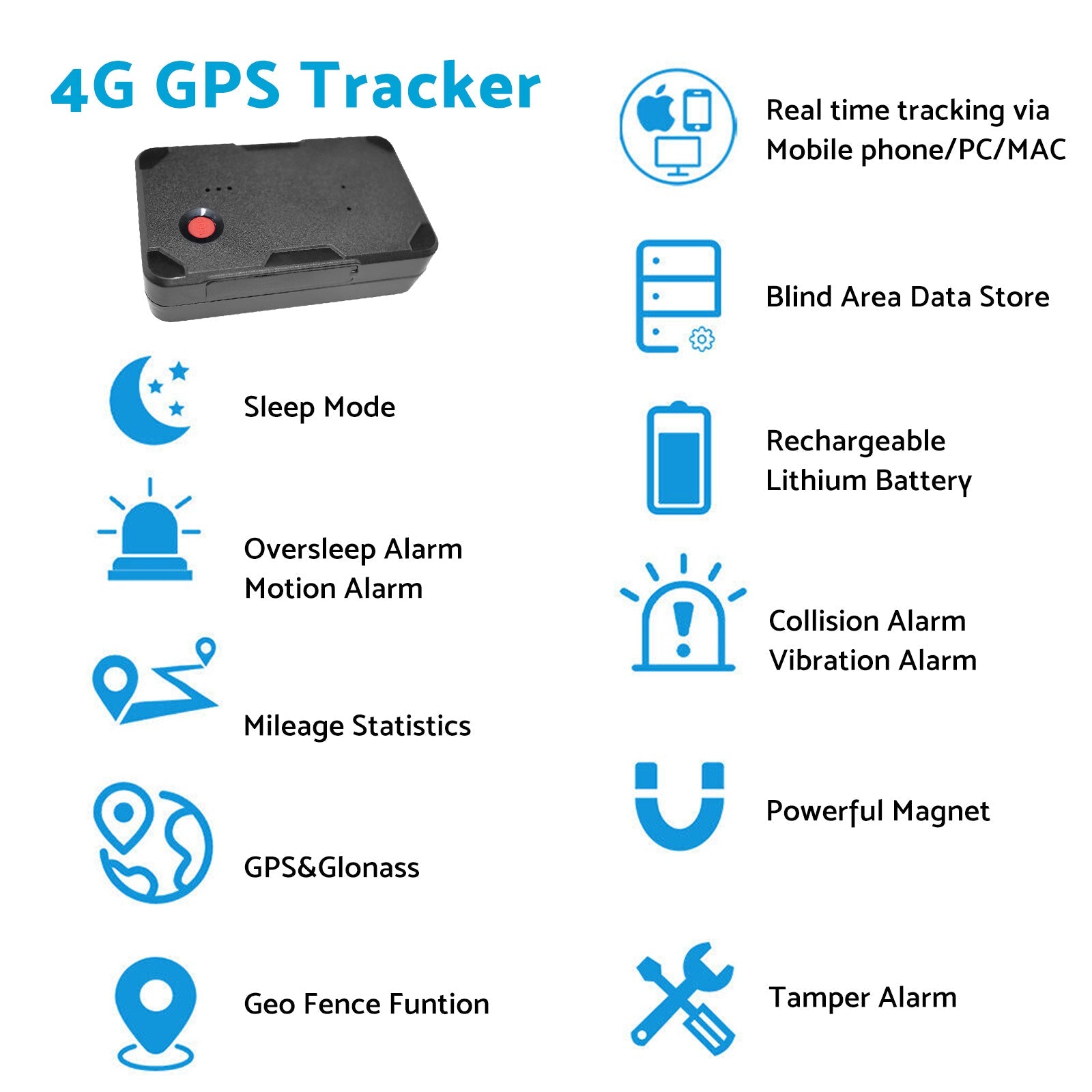 4G Real Time GPS Tracker With Magnetic Alarm Suitable For Vehicle Car Live Tracking Mini Tracker-4