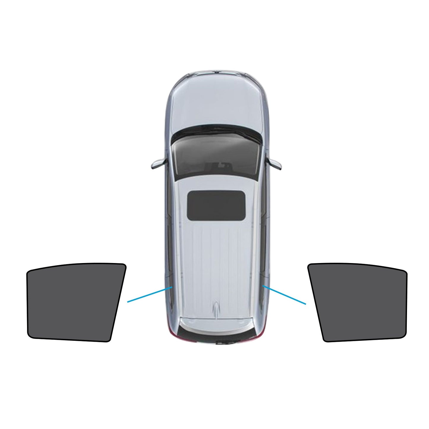 2x Triangular Window Magnetic Mesh Sunshades Suitable For Kia Carnival YP Series-0