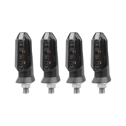 4x Motorcycle LED Turn Signal Indicators Suitable For Bikes – Amber, Universal Fitment-0