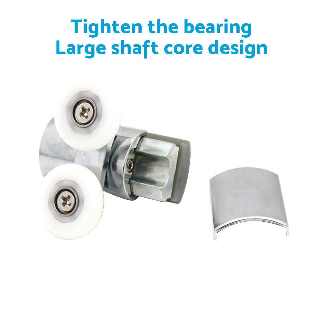 Shower Door Roller 4x Zinc Alloy Twin Top & Bottom Runners Wheel 23mm Suitable For Sliding Doors-3