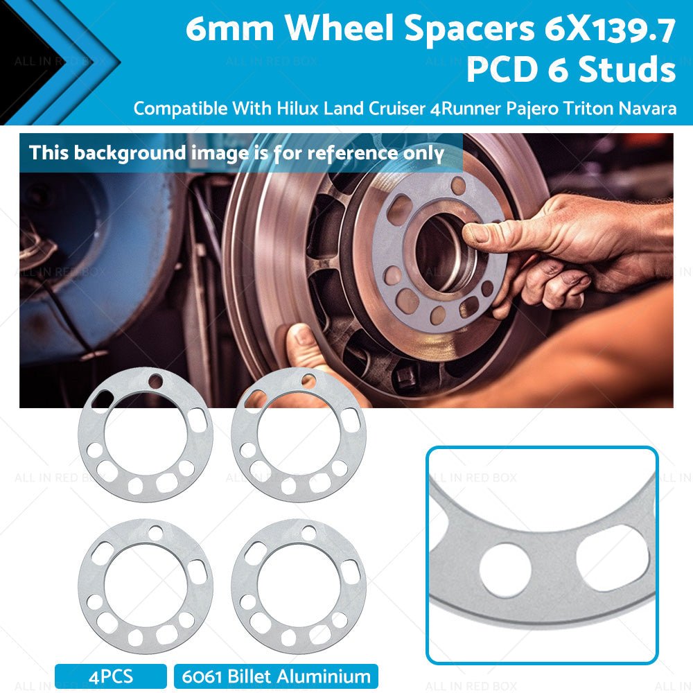 4PCS 6mm Wheel Spacers 6X139. 7 PCD 6 Studs Suitable For Hilux Land Cruiser - Frazy's Auto Parts