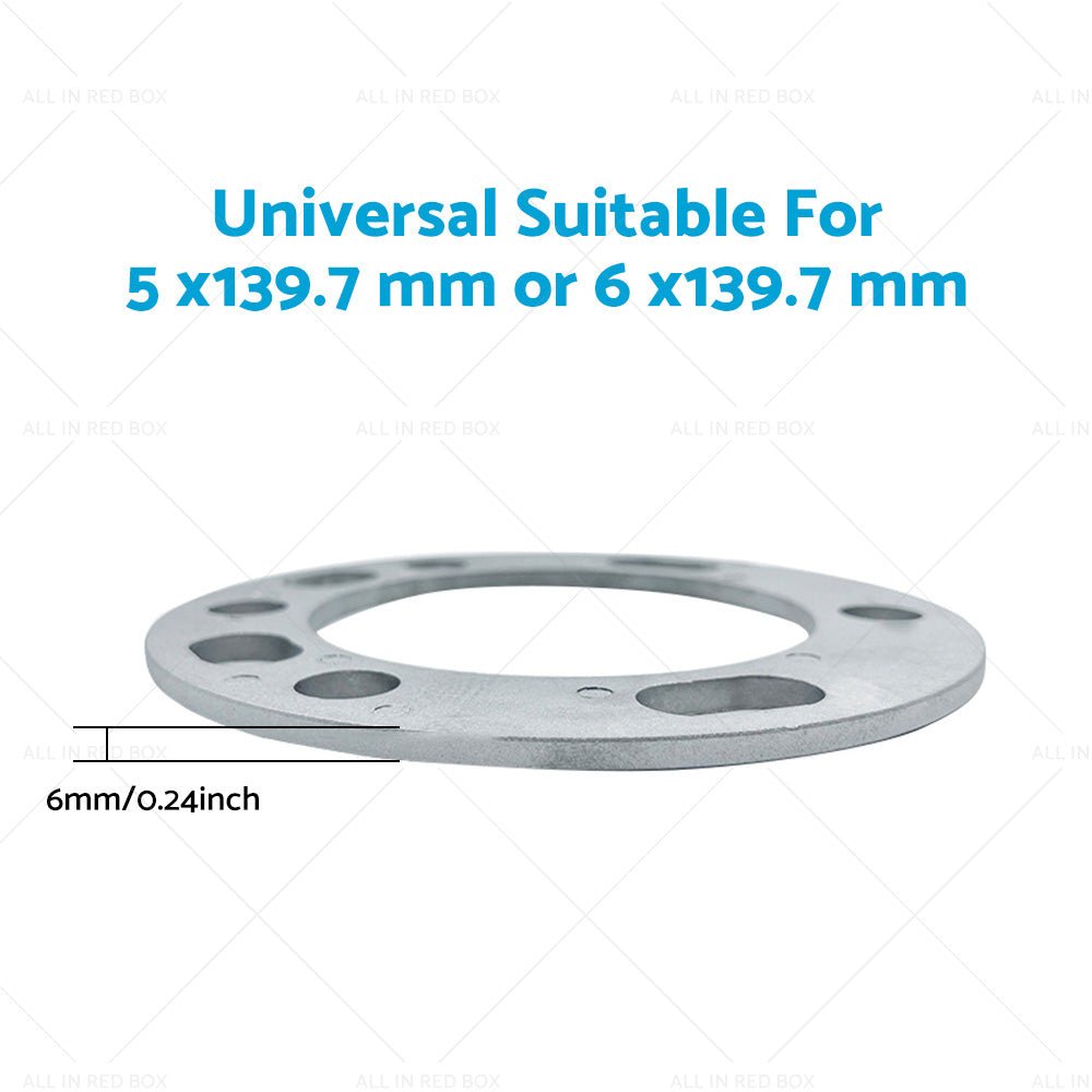 4PCS 6mm Wheel Spacers 6X139. 7 PCD 6 Studs Suitable For Hilux Land Cruiser - Frazy's Auto Parts