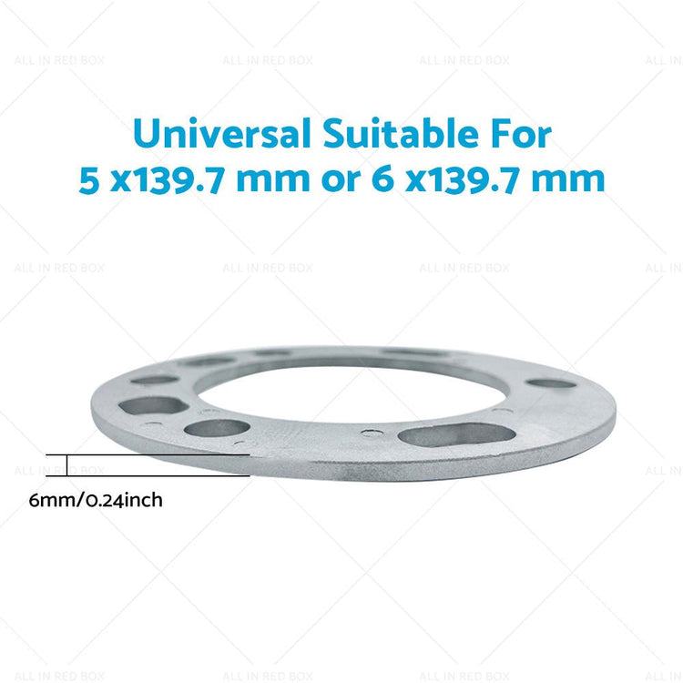 4PCS 6mm Wheel Spacers 6X139. 7 PCD 6 Studs Suitable For Hilux Land Cruiser - Frazy's Auto Parts