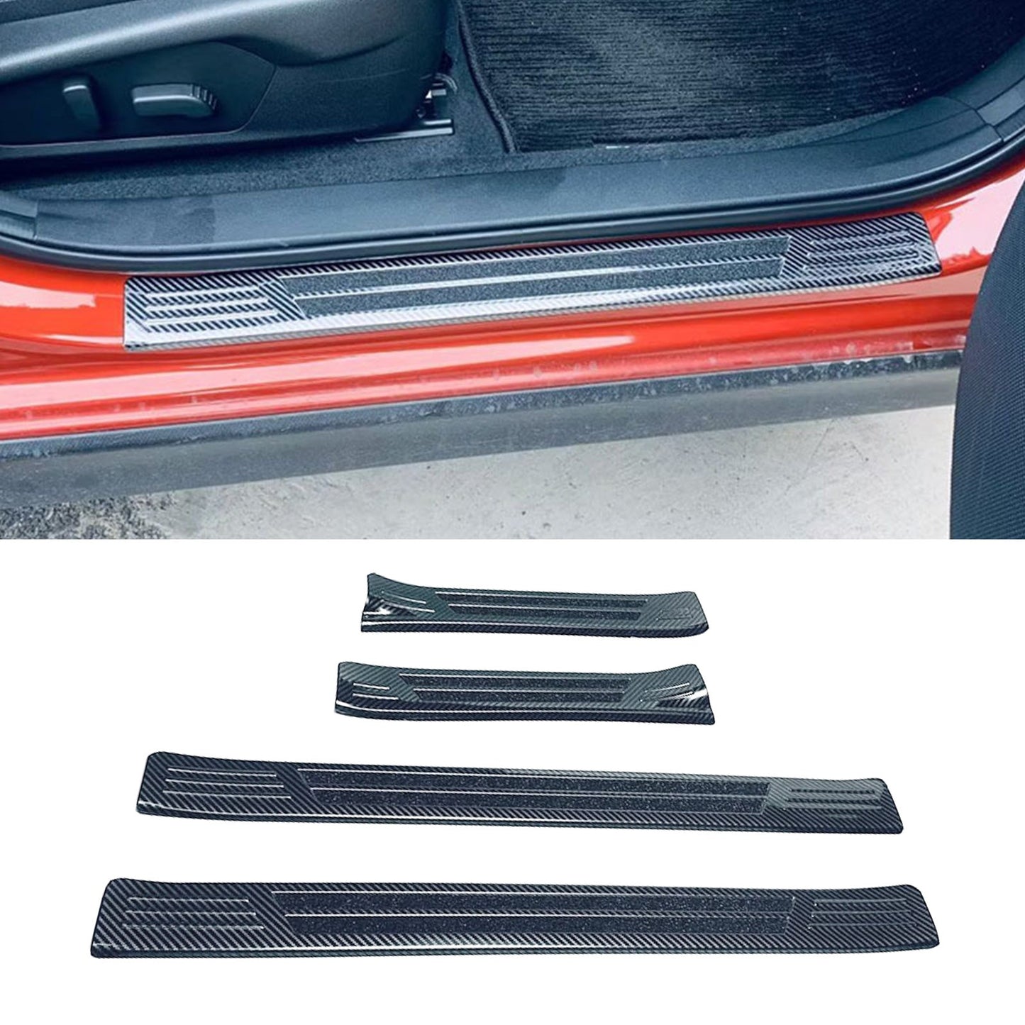 4PCS Door Sill Protection Strips Suitable for Subaru Crosstrek 23 - 24 Accessories - Frazy's Auto Parts