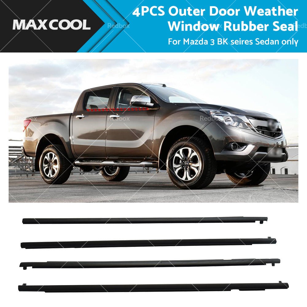 4PCS Weatherstrip Weather strip Outer Window Seal for Mazda 3 BK Sedan 2003 - 2009 - Frazy's Auto Parts