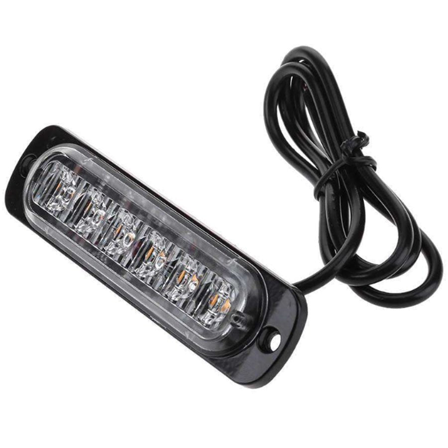 4x 6 LED Strobe Flash Light Emergency Warning Lamp Yellow Suitable For Car Truck - Frazy's Auto Parts