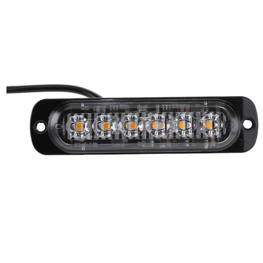 4x 6 LED Strobe Flash Light Emergency Warning Lamp Yellow Suitable For Car Truck - Frazy's Auto Parts