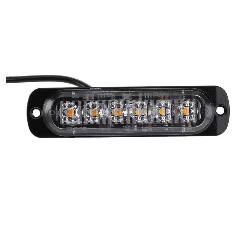 4x 6 LED Strobe Flash Light Emergency Warning Lamp Yellow Suitable For Car Truck - Frazy's Auto Parts