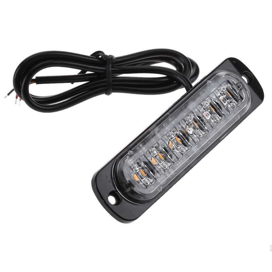 4x 6 LED Strobe Flash Light Emergency Warning Lamp Yellow Suitable For Car Truck - Frazy's Auto Parts
