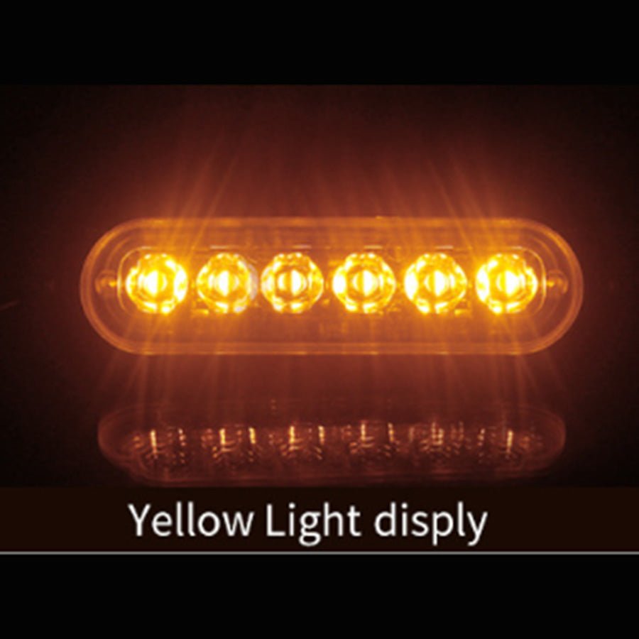 4x 6 LED Strobe Flash Light Emergency Warning Lamp Yellow Suitable For Car Truck - Frazy's Auto Parts