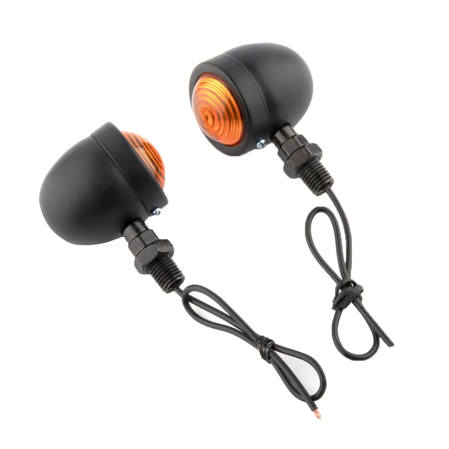 4x Black Motorcycle Amber Bullet Indicators Universal Turn Signal Blinkers Lamp - Frazy's Auto Parts