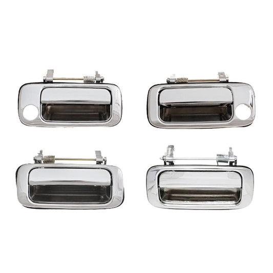 4X Chrome FRONT REAR OUTER Door Handle Suitable For Toyota Landcruiser 80 Series - Frazy's Auto Parts