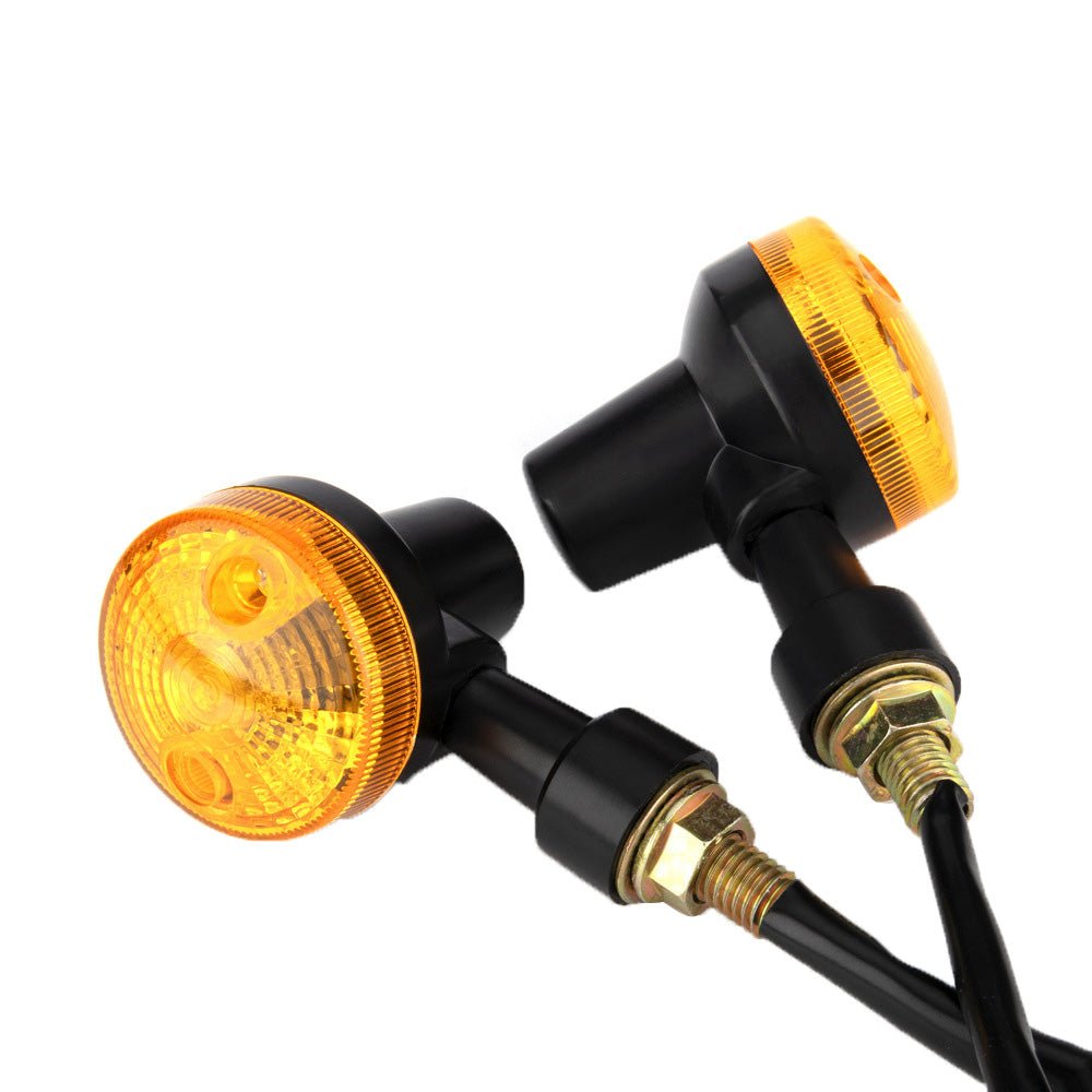 4x Classic Motorcycle Front & Rear Indicators Turn Signal Lights Amber Universal - Frazy's Auto Parts