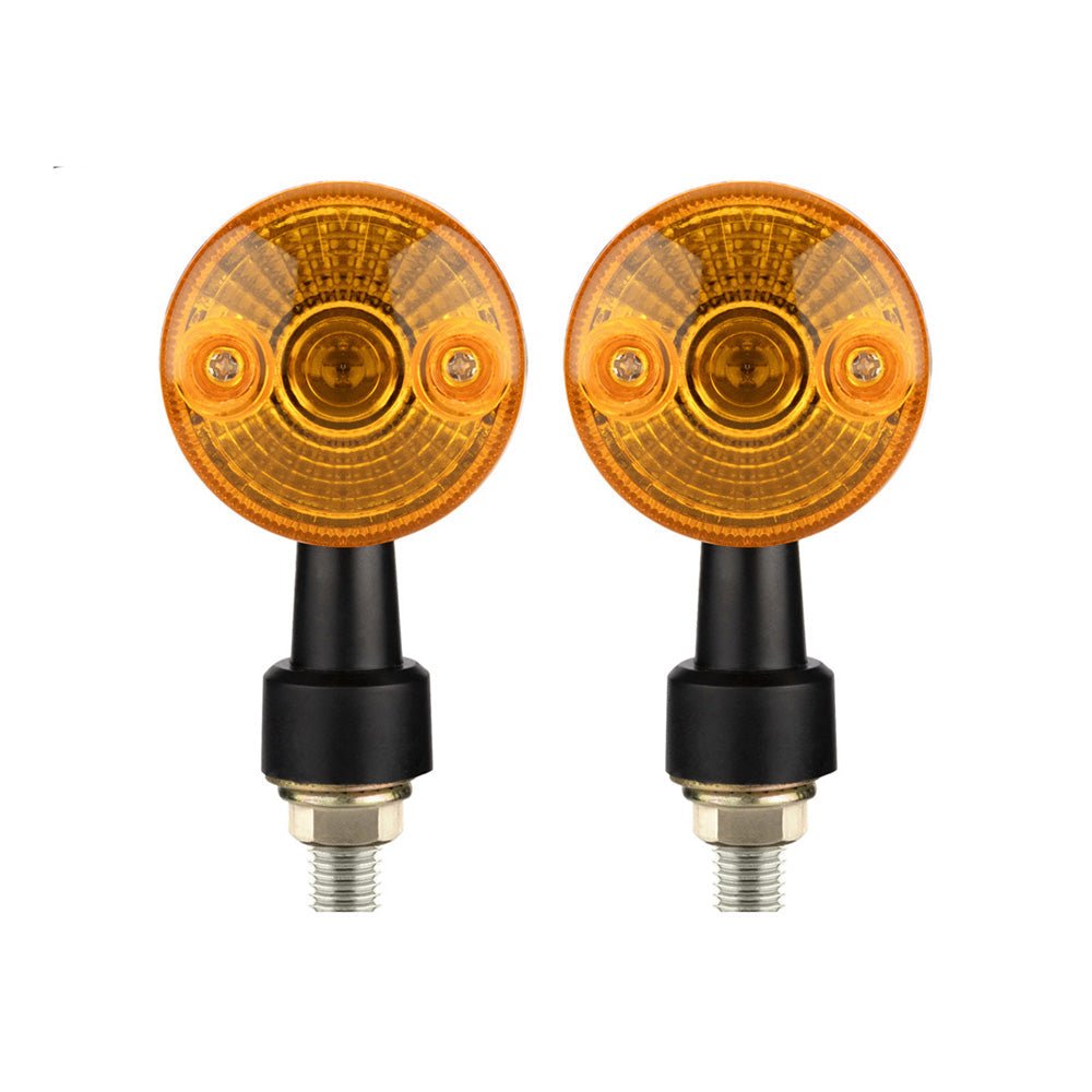 4x Classic Motorcycle Front & Rear Indicators Turn Signal Lights Amber Universal - Frazy's Auto Parts
