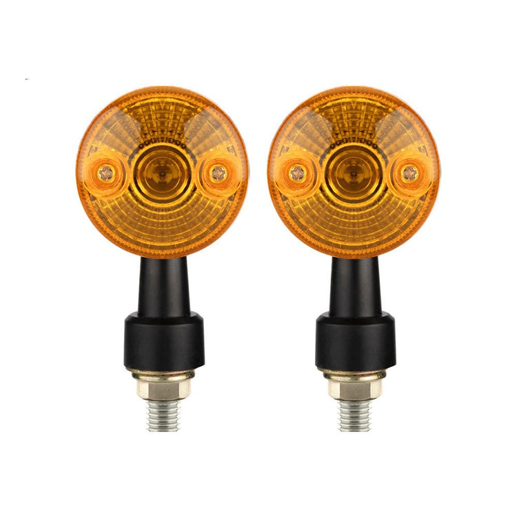4x Classic Motorcycle Front & Rear Indicators Turn Signal Lights Amber Universal - Frazy's Auto Parts