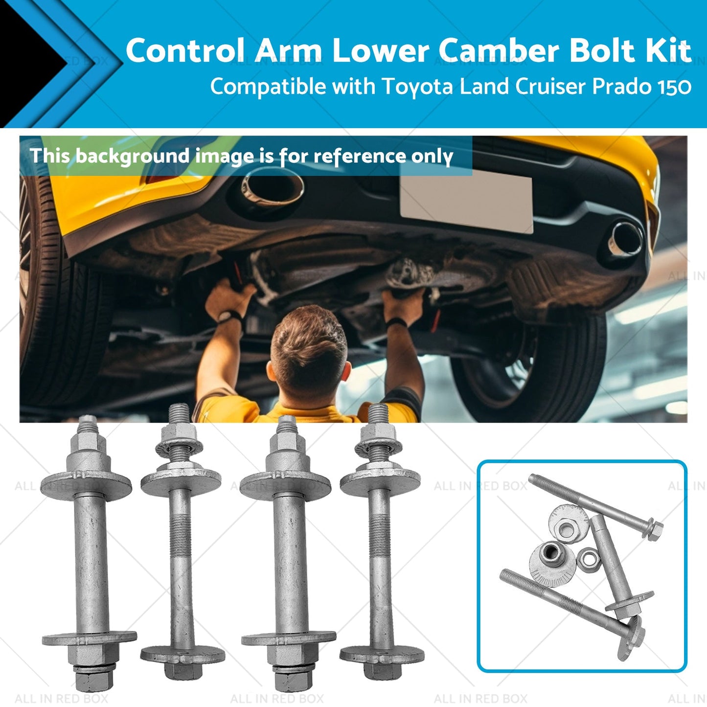 4x Control Arm Lower Camber Bolt Kit Suitable for Toyota Land Cruiser Prado 150 - Frazy's Auto Parts