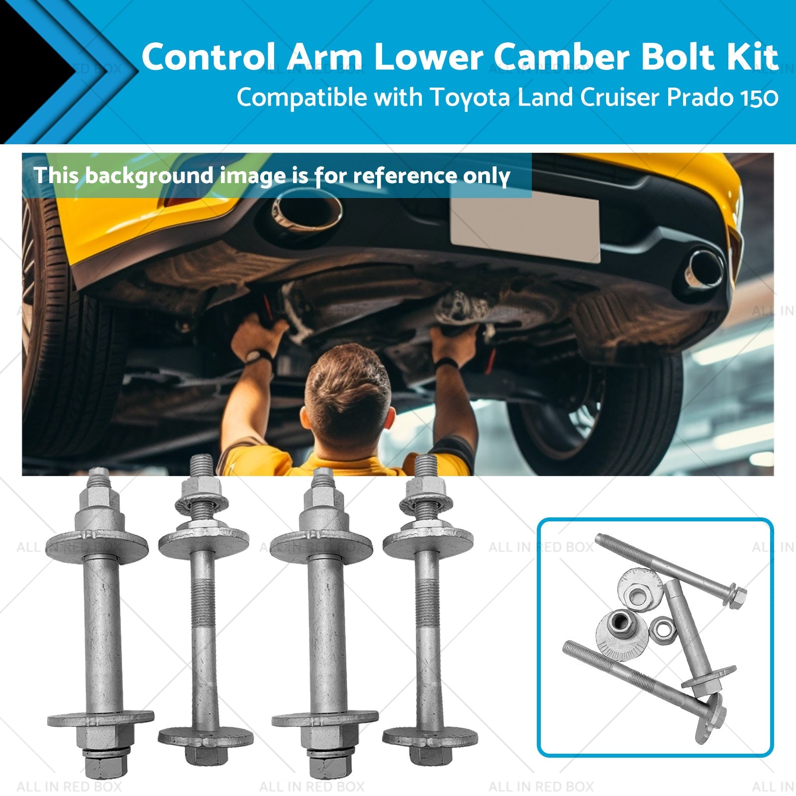 4x Control Arm Lower Camber Bolt Kit Suitable for Toyota Land Cruiser Prado 150 - Frazy's Auto Parts