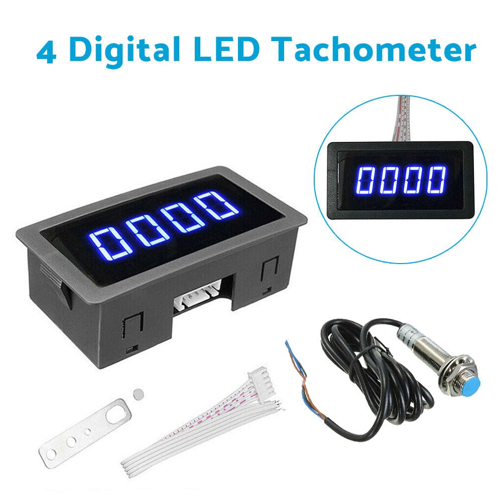 4x Digital LED Tachometer RPM Speed Meters Suitable For Hall Proximity Switch Sensor NPN Set - Frazy's Auto Parts