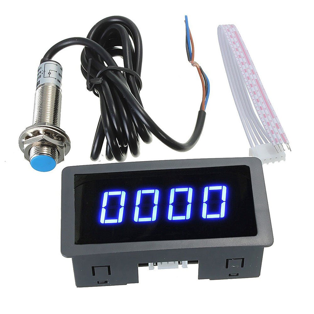 4x Digital LED Tachometer RPM Speed Meters Suitable For Hall Proximity Switch Sensor NPN Set - Frazy's Auto Parts