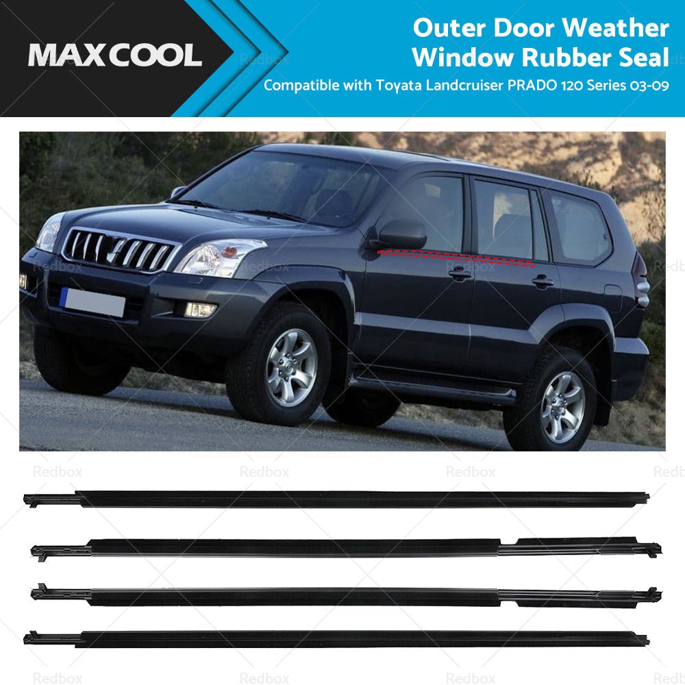 4x Door Glass Seal Weatherstrip Suitable For Toyota Landcruiser Prado 120 Series - Frazy's Auto Parts