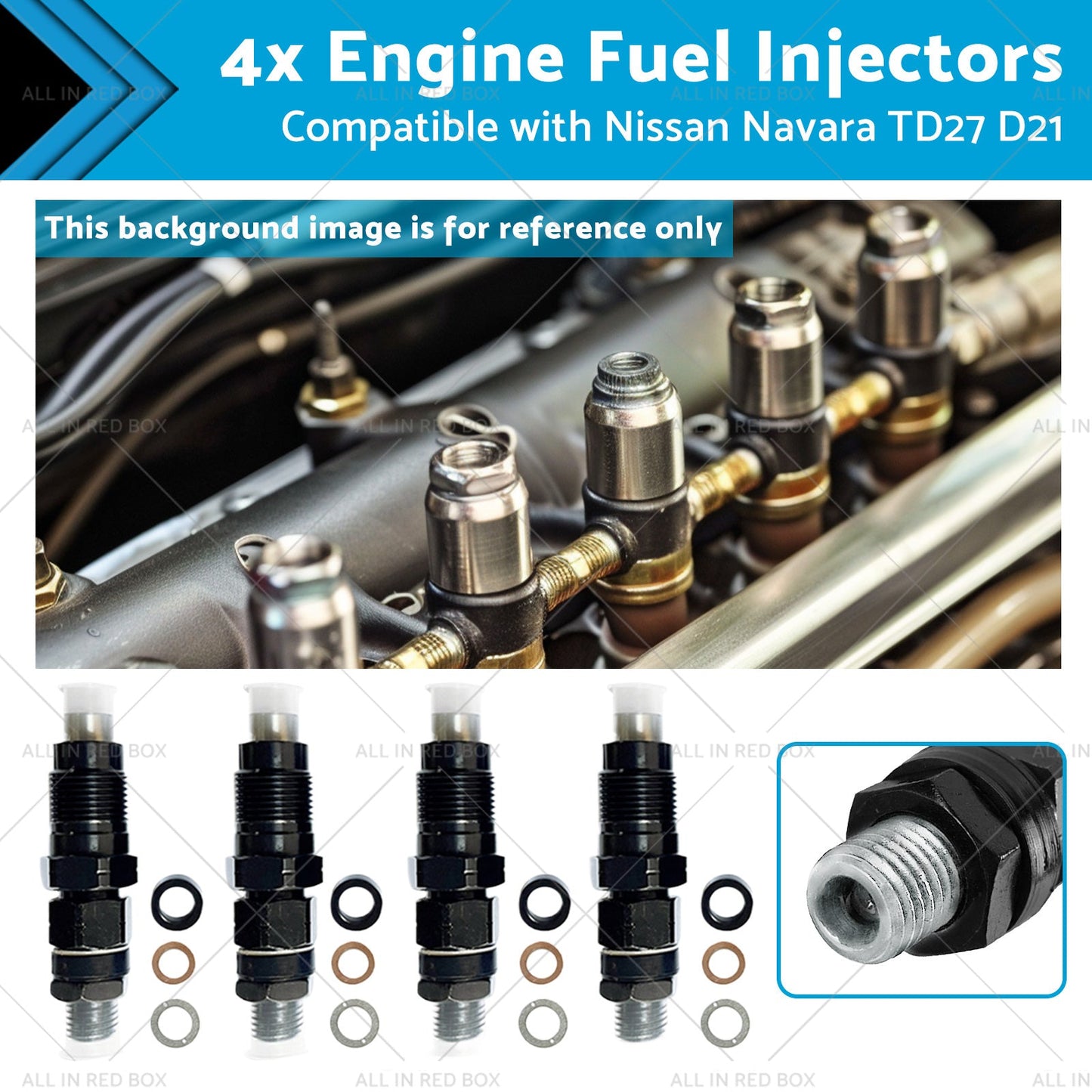 4x Engine Fuel Injectors Suitable for Nissan Navara TD27 D21 2. 7L 16600 - 43G23 - Frazy's Auto Parts