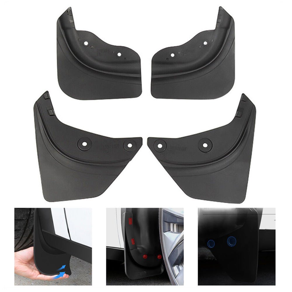 4x Front & Rear Mud Flaps Splash Guards Fender TPE Suitable For Tesla Model Y - Frazy's Auto Parts