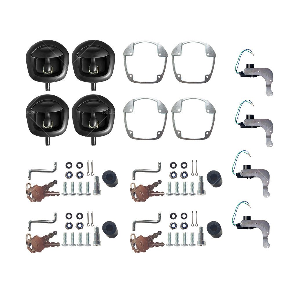 4x Power Operated Whale Tail T - Handle Folding Lock Suitable For Trailer Canopy Black DC 12V - Frazy's Auto Parts